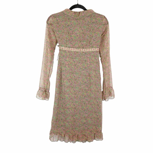 Free People Tie Up Floral Dress Small - Picture 6 of 6